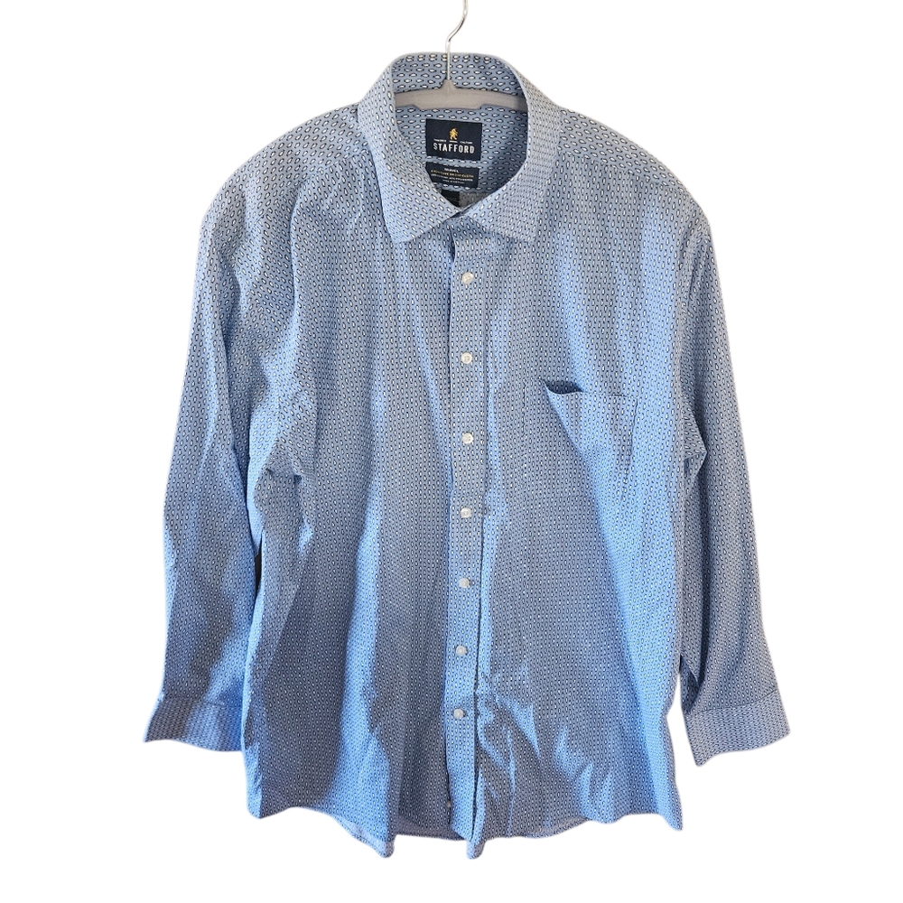 Stafford Light Blue Penguin Men's Shirt Penguins 16 1/2 32-33 CL0033
